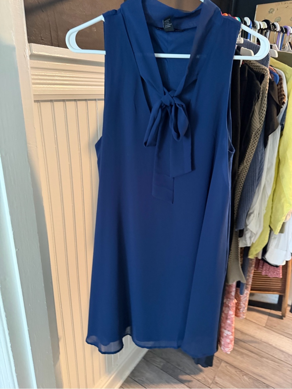 Forever 21 Navy Tie-Neck Sleeveless Mini Dress